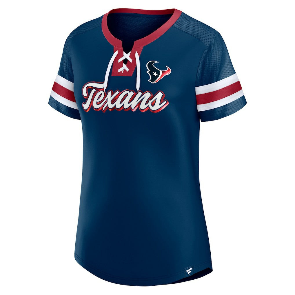 Houston Texans Women's Original State Lace-Up T-Shirt - Navy T-shirts