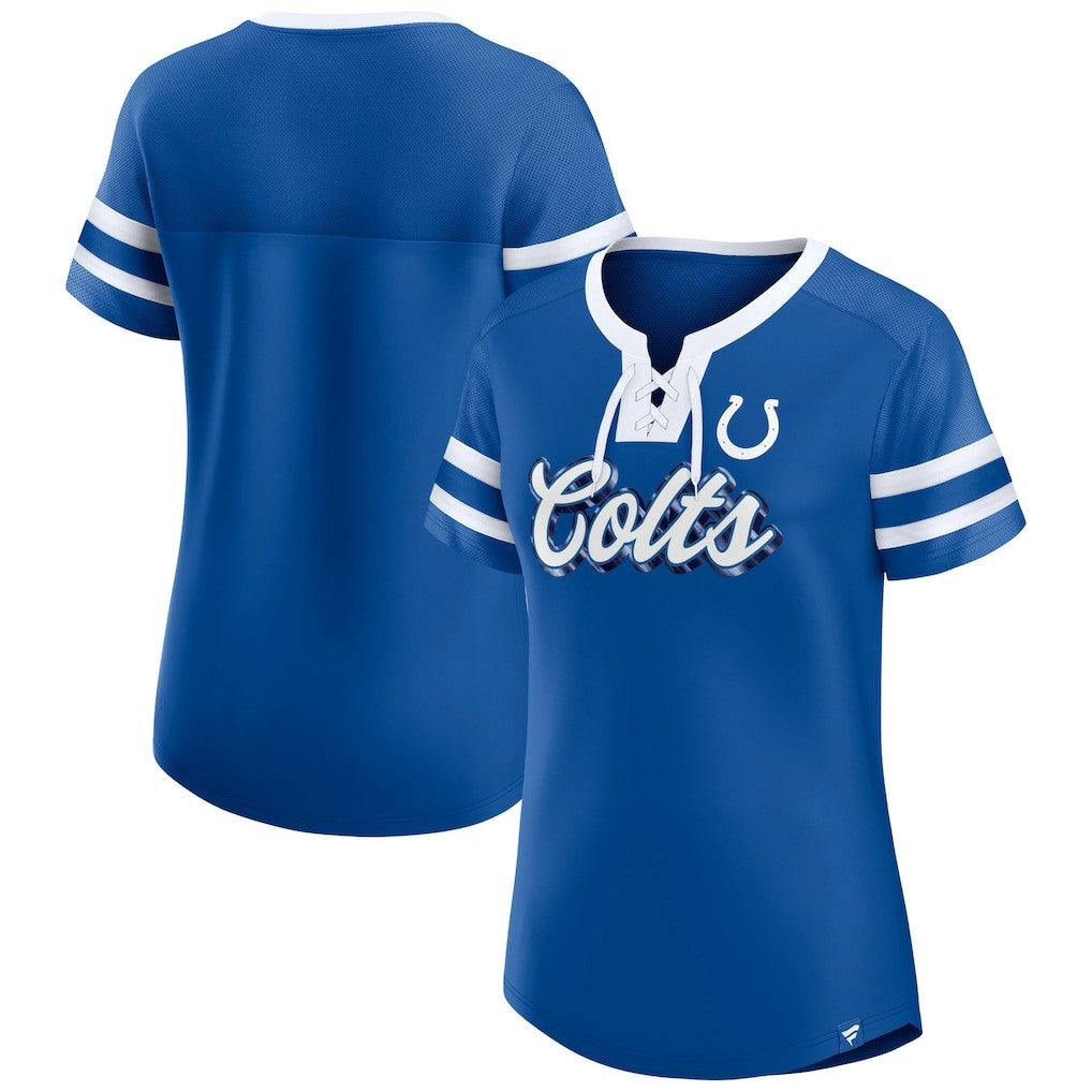 Indianapolis Colts Women's Original State Lace-Up T-Shirt - Royal T-shirts