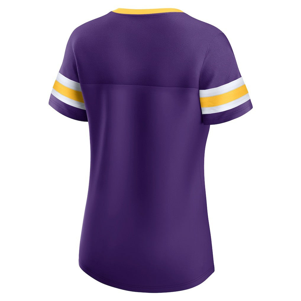 Minnesota Vikings Women's Original State Lace-Up T-Shirt - Purple T-shirts