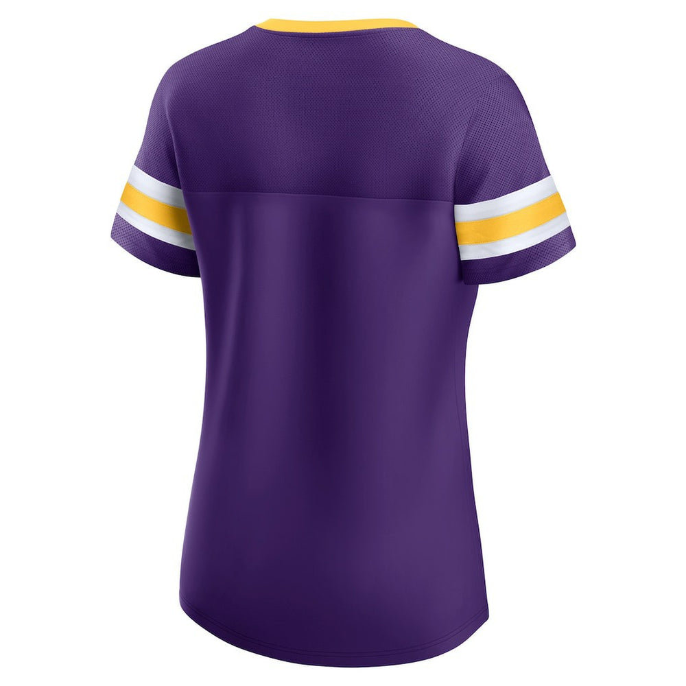 Minnesota Vikings Women's Original State Lace-Up T-Shirt - Purple T-shirts