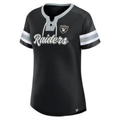 Las Vegas Raiders Women's Original State Lace-Up T-Shirt - Black T-shirts