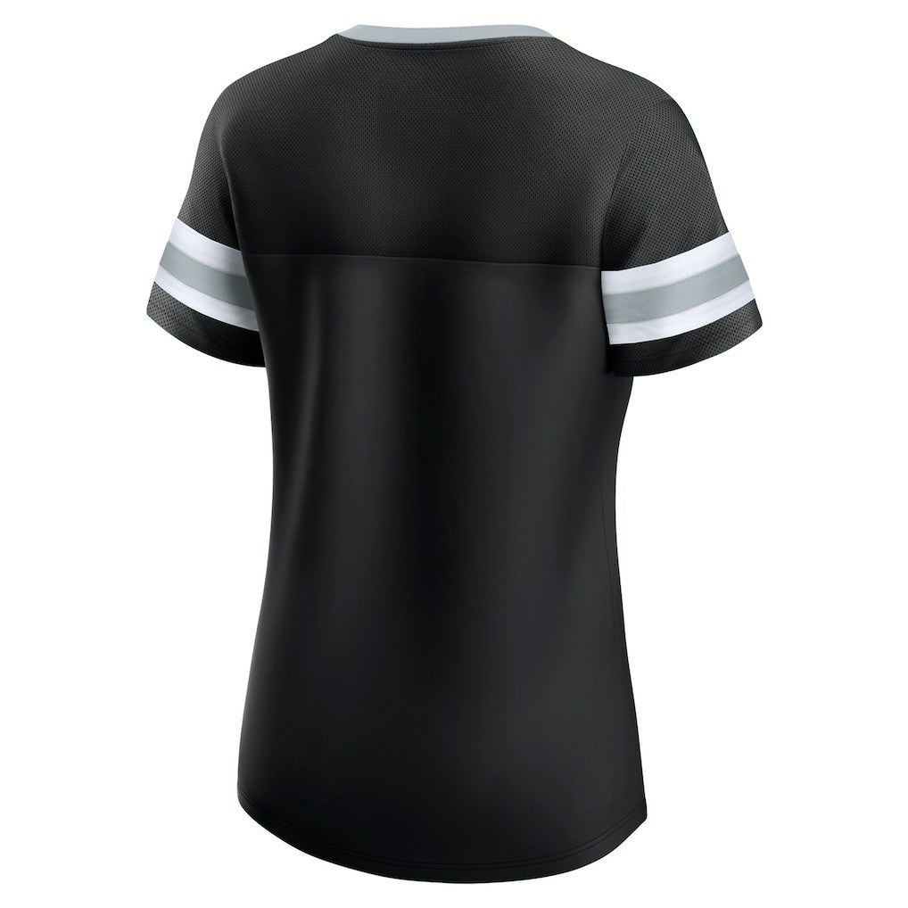 Las Vegas Raiders Women's Original State Lace-Up T-Shirt - Black T-shirts