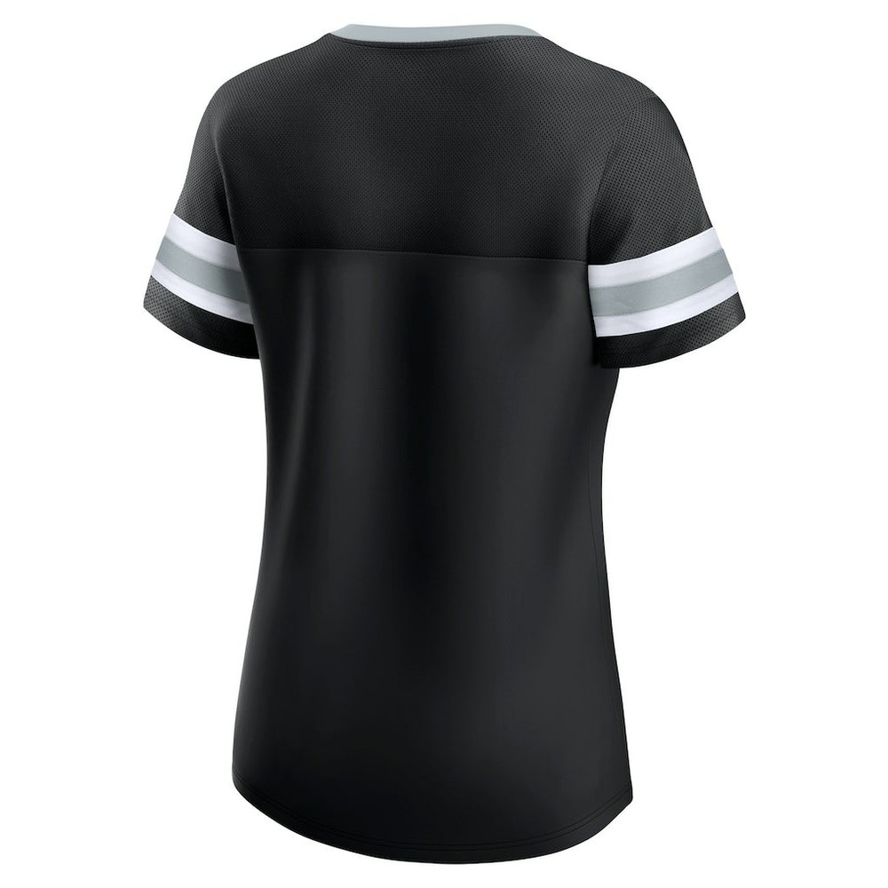 Las Vegas Raiders Women's Original State Lace-Up T-Shirt - Black T-shirts