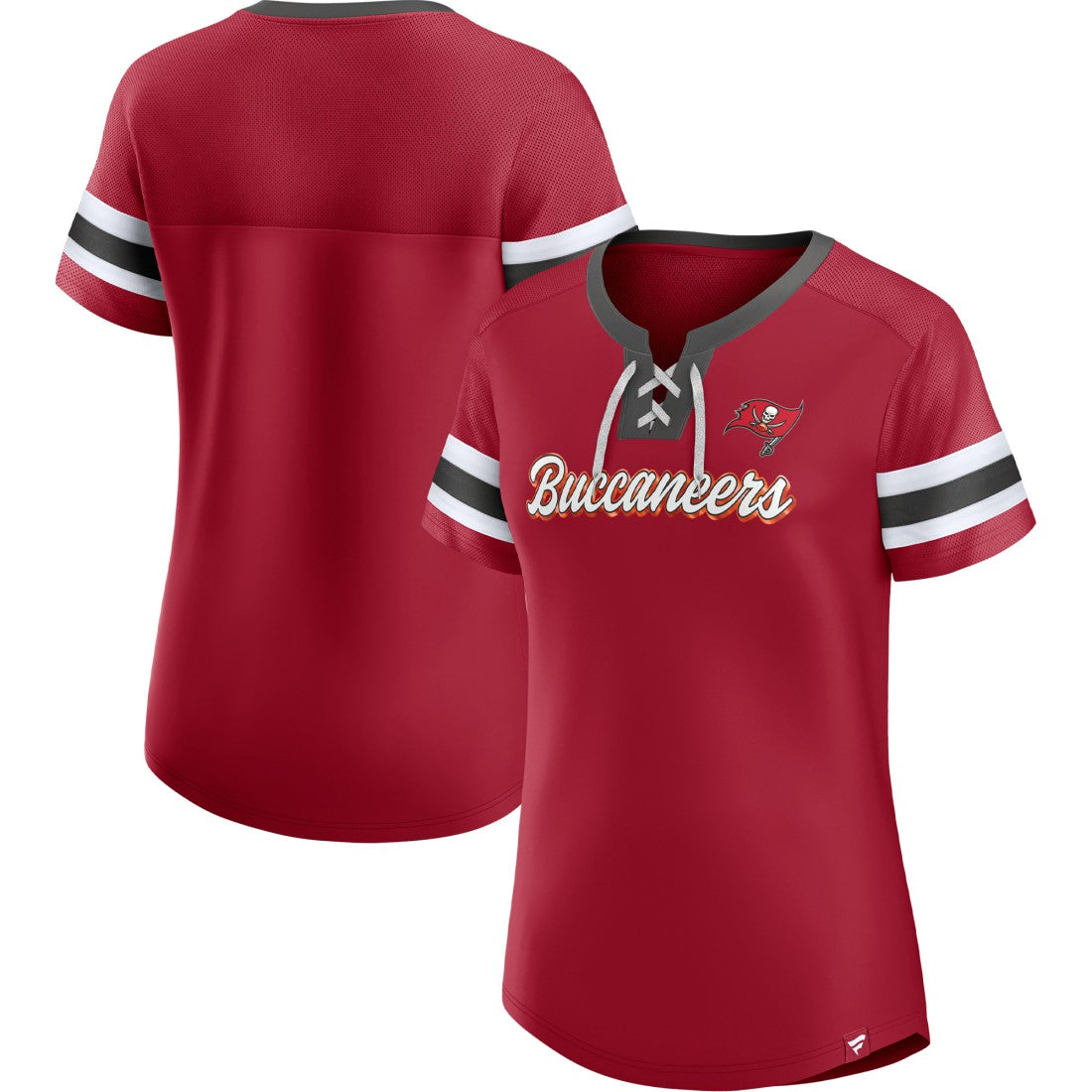 Tampa Bay Buccaneers Women's Original State Lace-Up T-Shirt - Red T-shirts