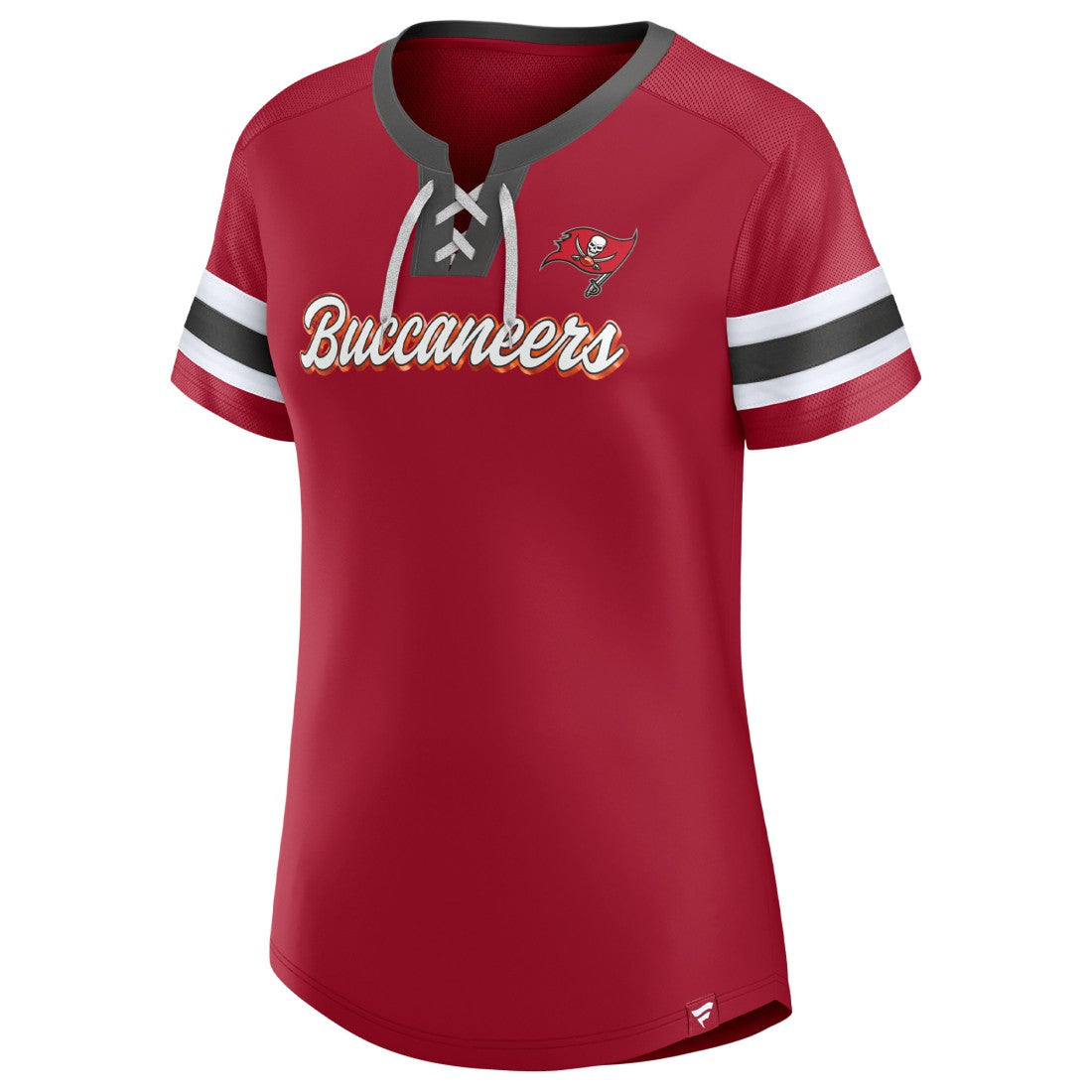 Tampa Bay Buccaneers Women's Original State Lace-Up T-Shirt - Red T-shirts