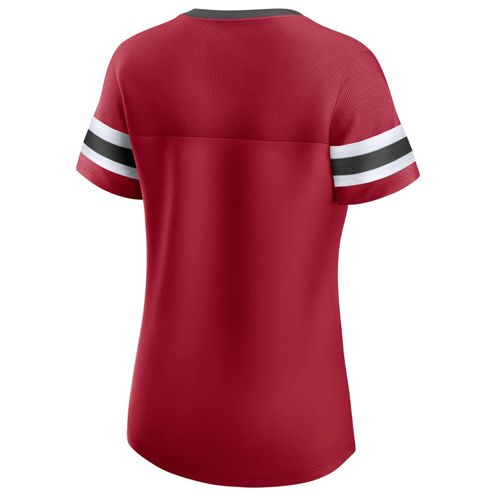 Tampa Bay Buccaneers Women's Original State Lace-Up T-Shirt - Red T-shirts