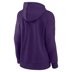 Baltimore Ravens Women's Iconic Cotton Fleece Checklist Pullover Hoodie - Purple Hoodies