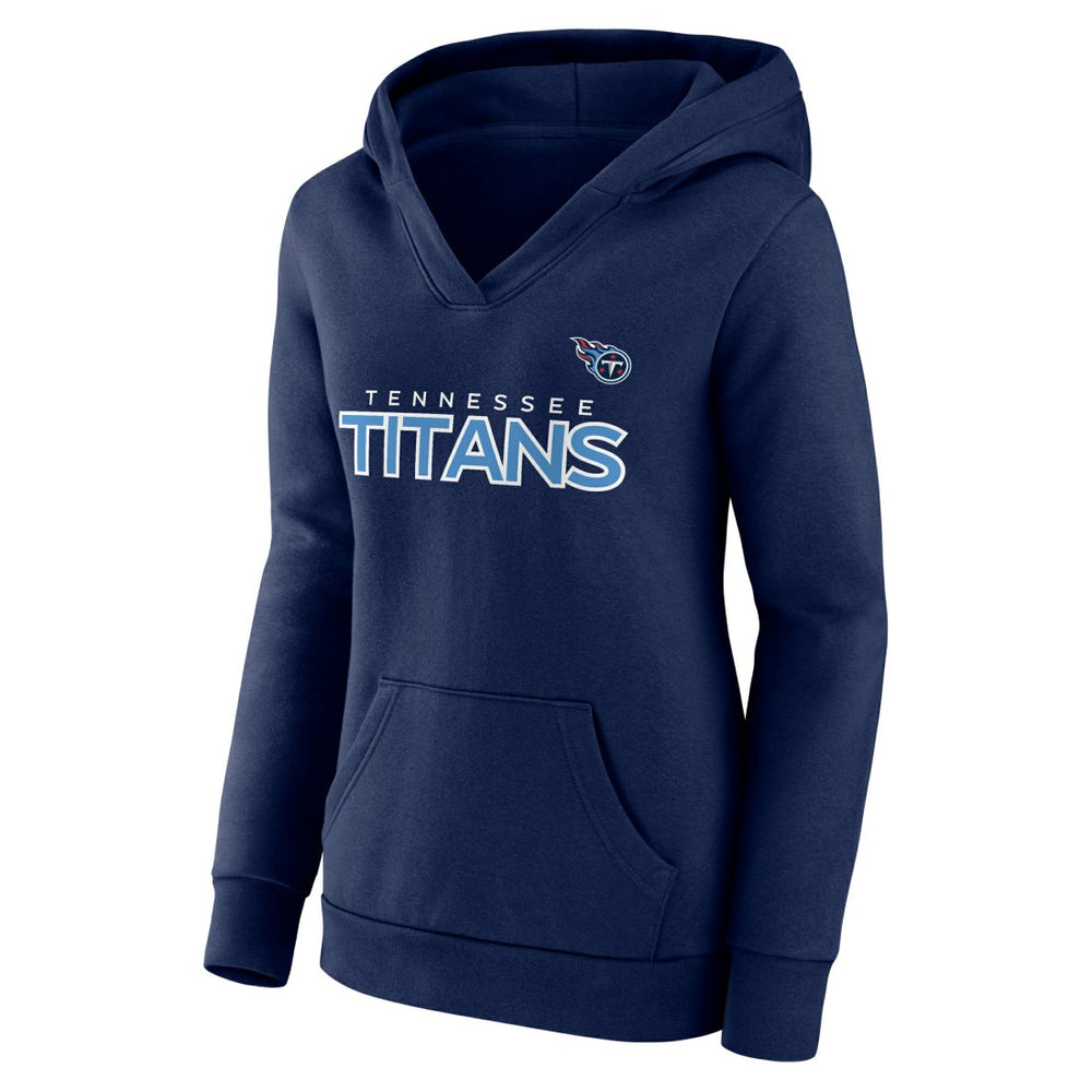 Tennessee Titans Women's Iconic Cotton Fleece Checklist Pullover Hoodie - Navy Hoodies