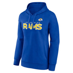 Los Angeles Rams Women's Iconic Cotton Fleece Checklist Pullover Hoodie - Royal Hoodies