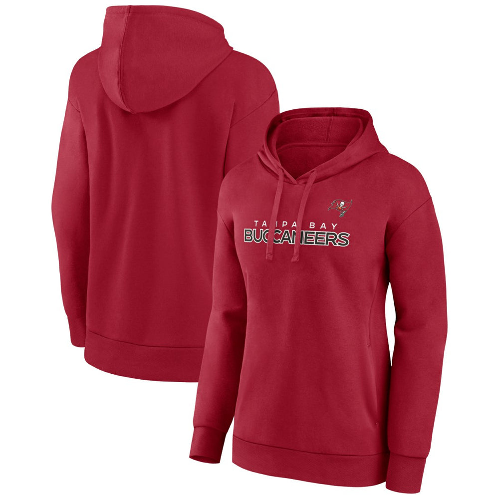 Tampa Bay Buccaneers Women's Iconic Cotton Fleece Checklist Pullover Hoodie - Red Hoodies