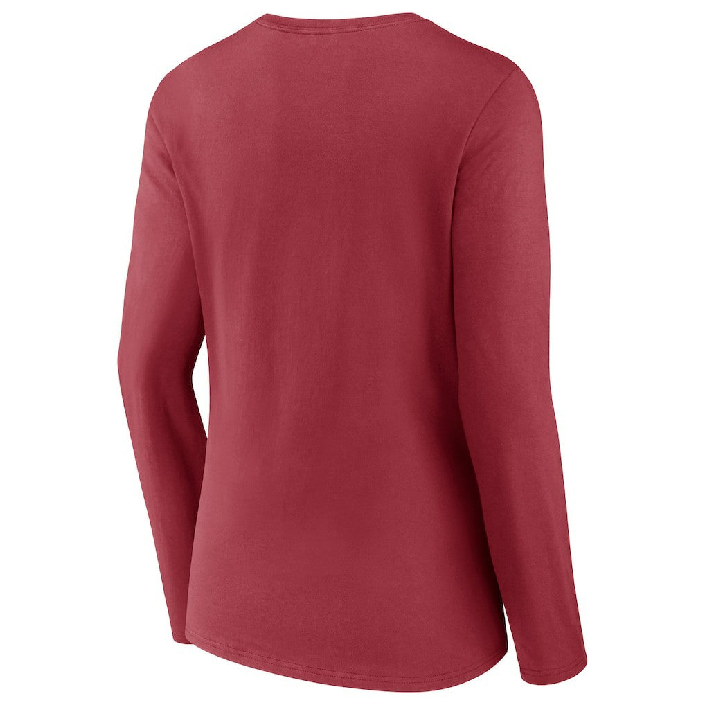 Arizona Cardinals Women's Drive Forward V-Neck Long Sleeve T-Shirt - Cardinal T-shirts
