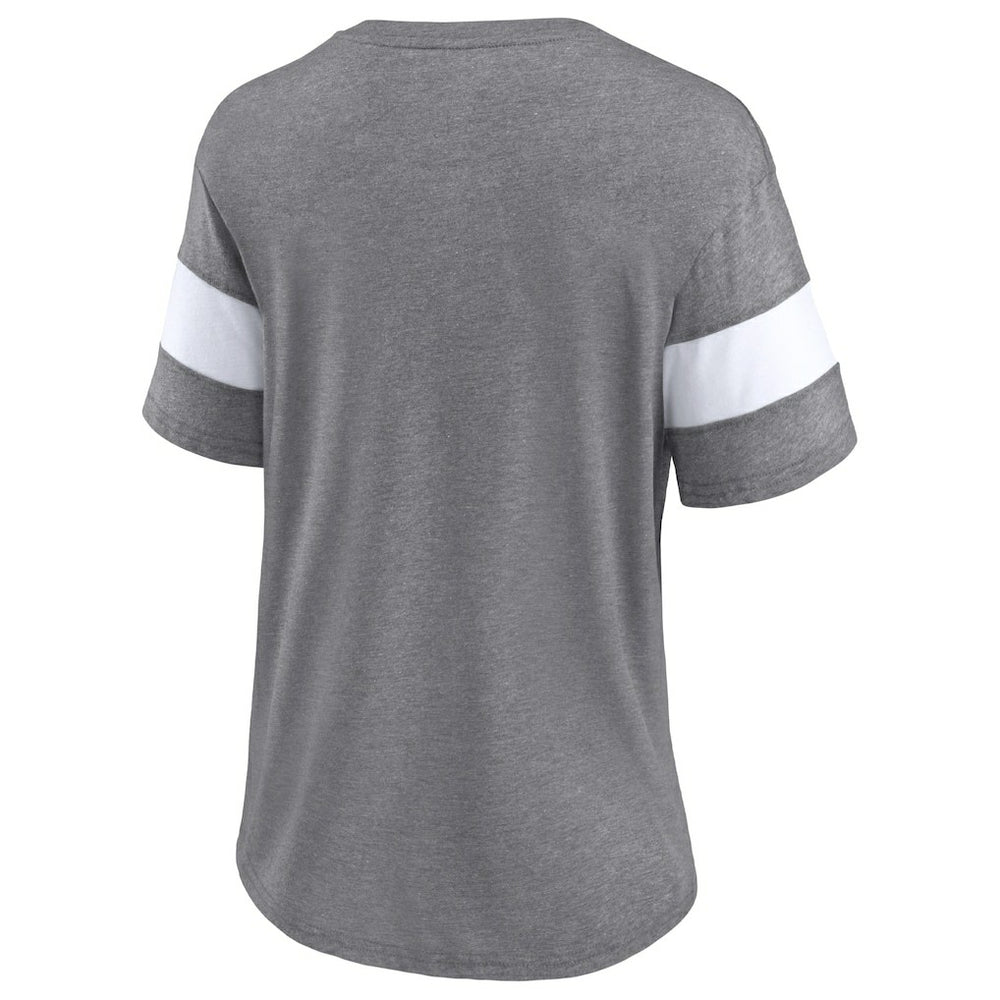 Cleveland Browns Women's Distressed Team Tri-Blend V-Neck T-Shirt - Heathered Gray/White T-shirts