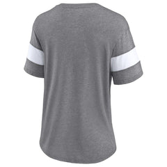 Cleveland Browns Women's Distressed Team Tri-Blend V-Neck T-Shirt - Heathered Gray/White T-shirts