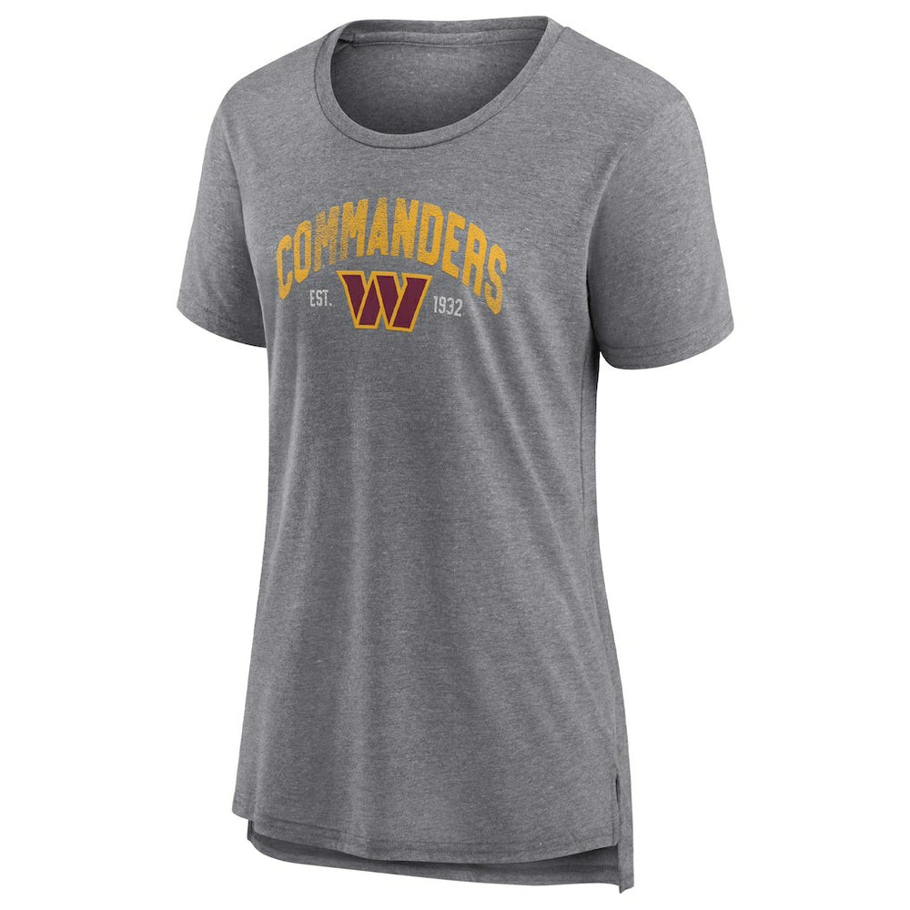 Washington Commanders Women's Drop Back Modern T-Shirt - Heathered Gray T-shirts