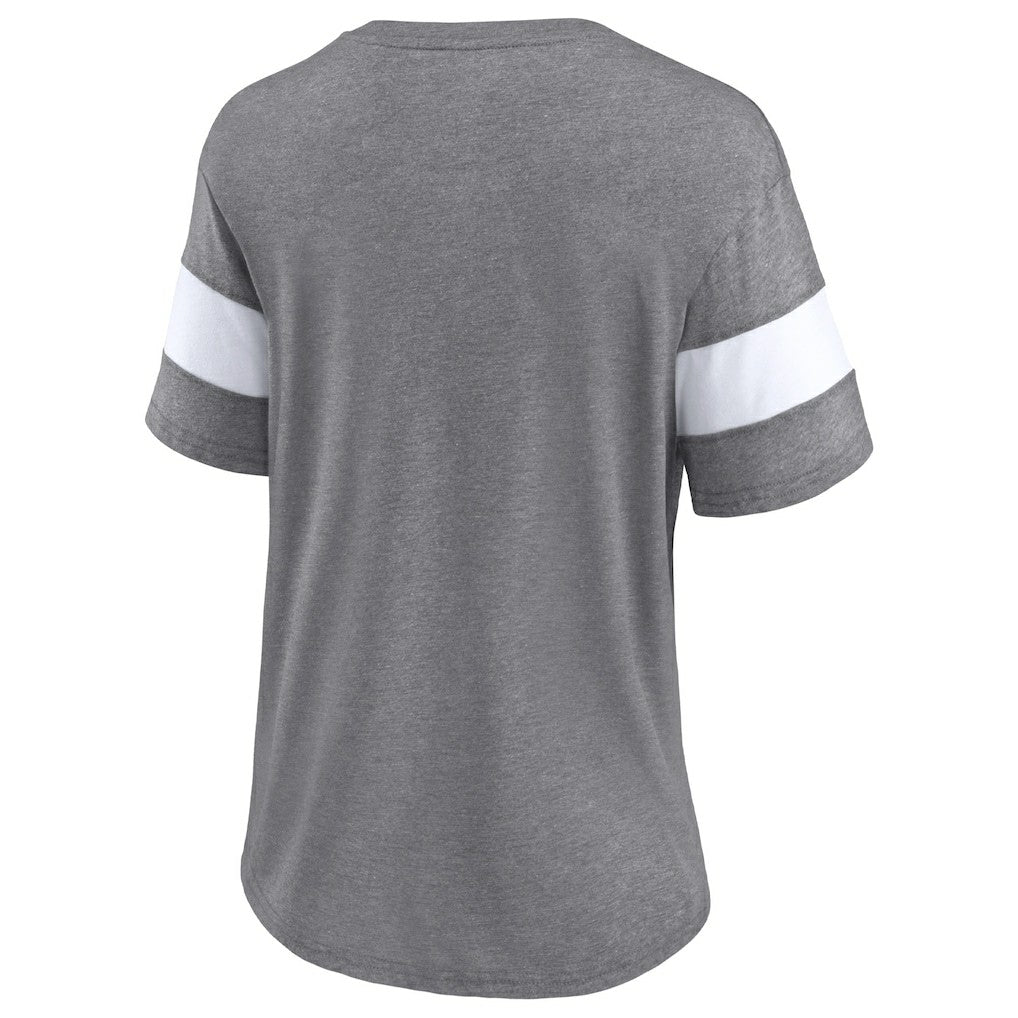 Cleveland Browns Women's Give It All Half-Sleeve Tri-Blend V-Neck T-Shirt - Heather Gray T-shirts