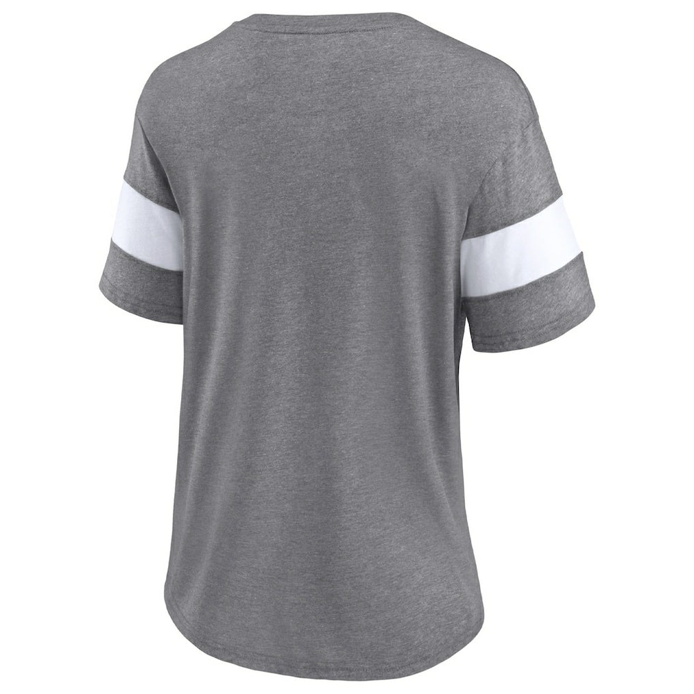 Cleveland Browns Women's Give It All Half-Sleeve Tri-Blend V-Neck T-Shirt - Heather Gray T-shirts