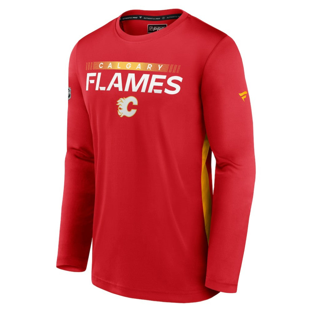 Calgary Flames Fanatics Authentic Pro Rink Performance Long Sleeve T-Shirt - Red | US 4501229