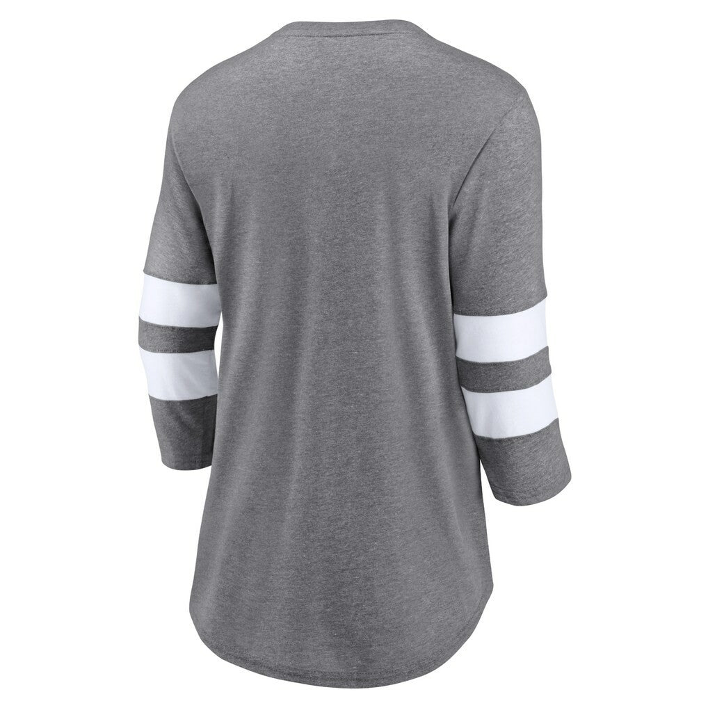 Cleveland Browns Women's Primary Logo 3/4 Sleeve Scoop Neck T-Shirt - Heathered Gray T-shirts