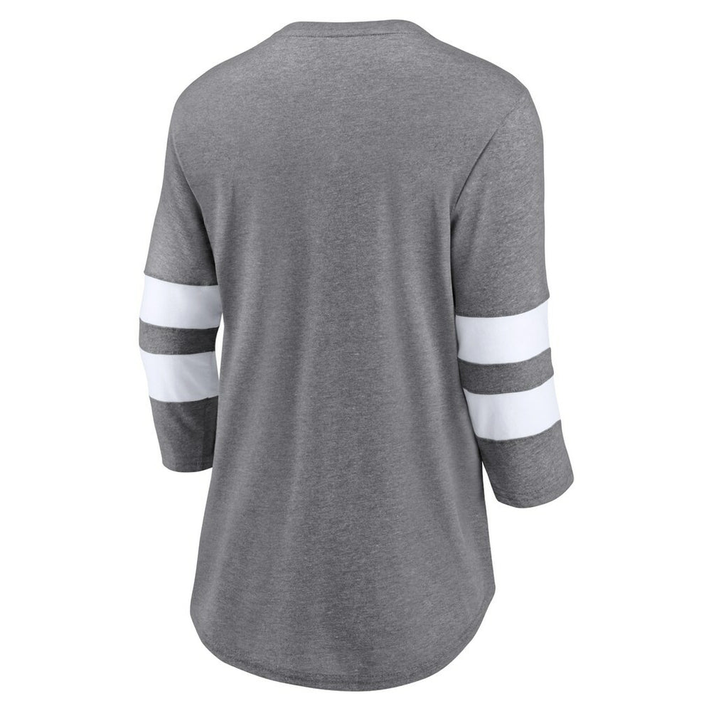 Cleveland Browns Women's Primary Logo 3/4 Sleeve Scoop Neck T-Shirt - Heathered Gray T-shirts