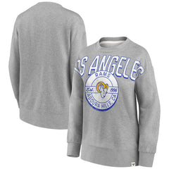 Los Angeles Rams Women's Jump Distribution Tri-Blend Pullover Sweatshirt - Heathered Gray Pullover