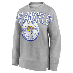 Los Angeles Rams Women's Jump Distribution Tri-Blend Pullover Sweatshirt - Heathered Gray Pullover