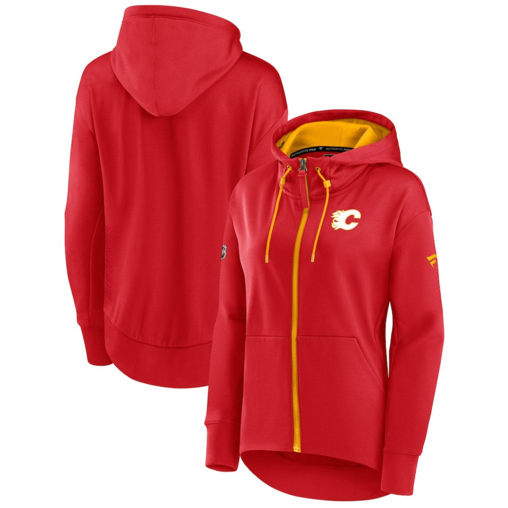 Calgary Flames Fanatics Women's Authentic Pro Rink Full-Zip Hoodie - Red | US 4502282