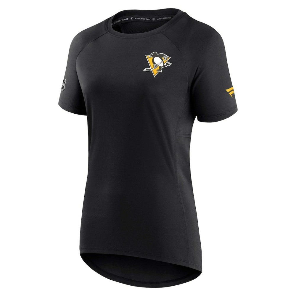 Pittsburgh Penguins Fanatics Women's Authentic Pro Rink Raglan Tech T-Shirt - Black | US 4502298