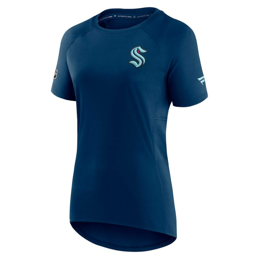 Seattle Kraken Fanatics Women's Authentic Pro Rink Raglan Tech T-Shirt - Deep Sea Blue | US 4502313