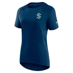 Seattle Kraken Fanatics Women's Authentic Pro Rink Raglan Tech T-Shirt - Deep Sea Blue | US 4502313