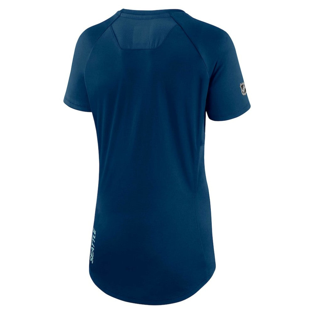 Seattle Kraken Fanatics Women's Authentic Pro Rink Raglan Tech T-Shirt - Deep Sea Blue | US 4502313