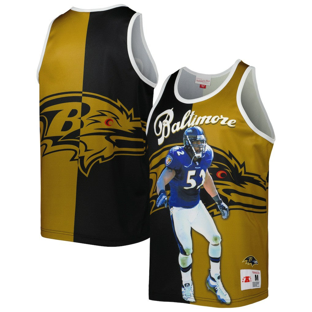 Ray Lewis Baltimore Ravens Retired Player Graphic Tank Top - Black/Gold Tops