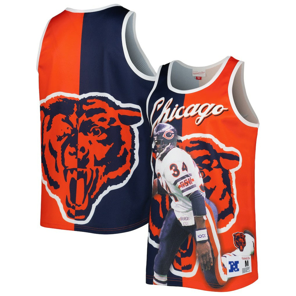 Walter Payton Chicago Bears Retired Player Graphic Tank Top - Navy/Orange Tops