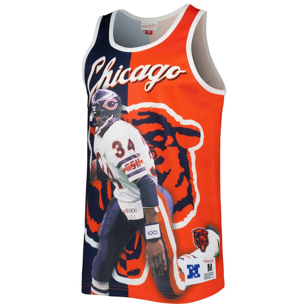 Walter Payton Chicago Bears Retired Player Graphic Tank Top - Navy/Orange Tops