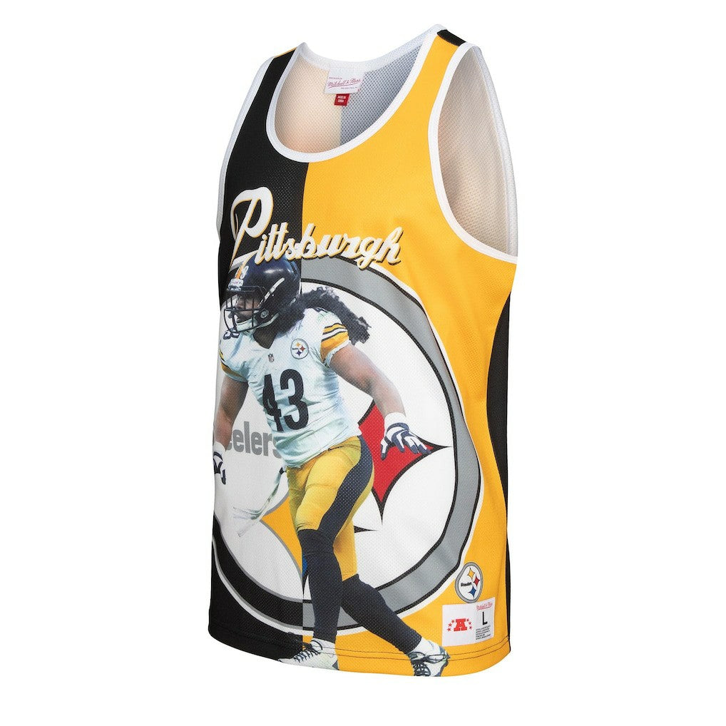 Troy Polamalu Pittsburgh Steelers Retired Player Graphic Tank Top - Black/Gold Tops