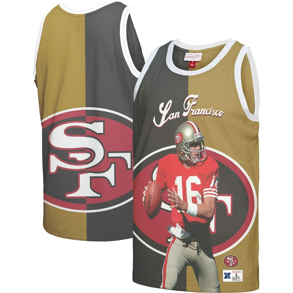 Joe Montana San Francisco 49ers Retired Player Graphic Tank Top - Black/Gold Tops