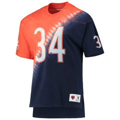 Walter Payton Chicago Bears Retired Player Name & Number Diagonal Tie-Dye V-Neck T-Shirt - Orange/Navy T-shirts