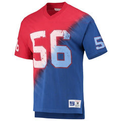 Lawrence Taylor New York Giants Retired Player Name & Number Diagonal Tie-Dye V-Neck T-Shirt - Red/Royal T-shirts