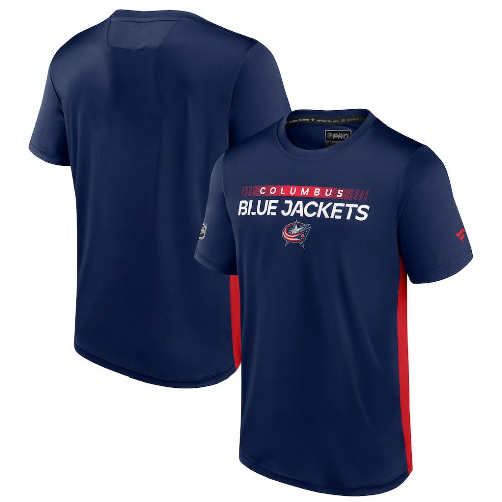 Columbus Blue Jackets Fanatics Authentic Pro Rink Tech T-Shirt - Navy/Red | US 4503822