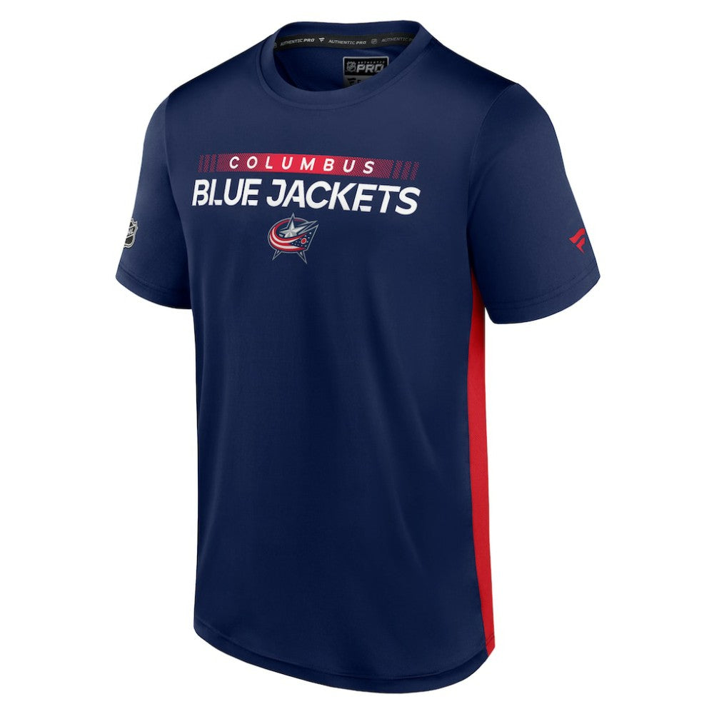 Columbus Blue Jackets Fanatics Authentic Pro Rink Tech T-Shirt - Navy/Red | US 4503822