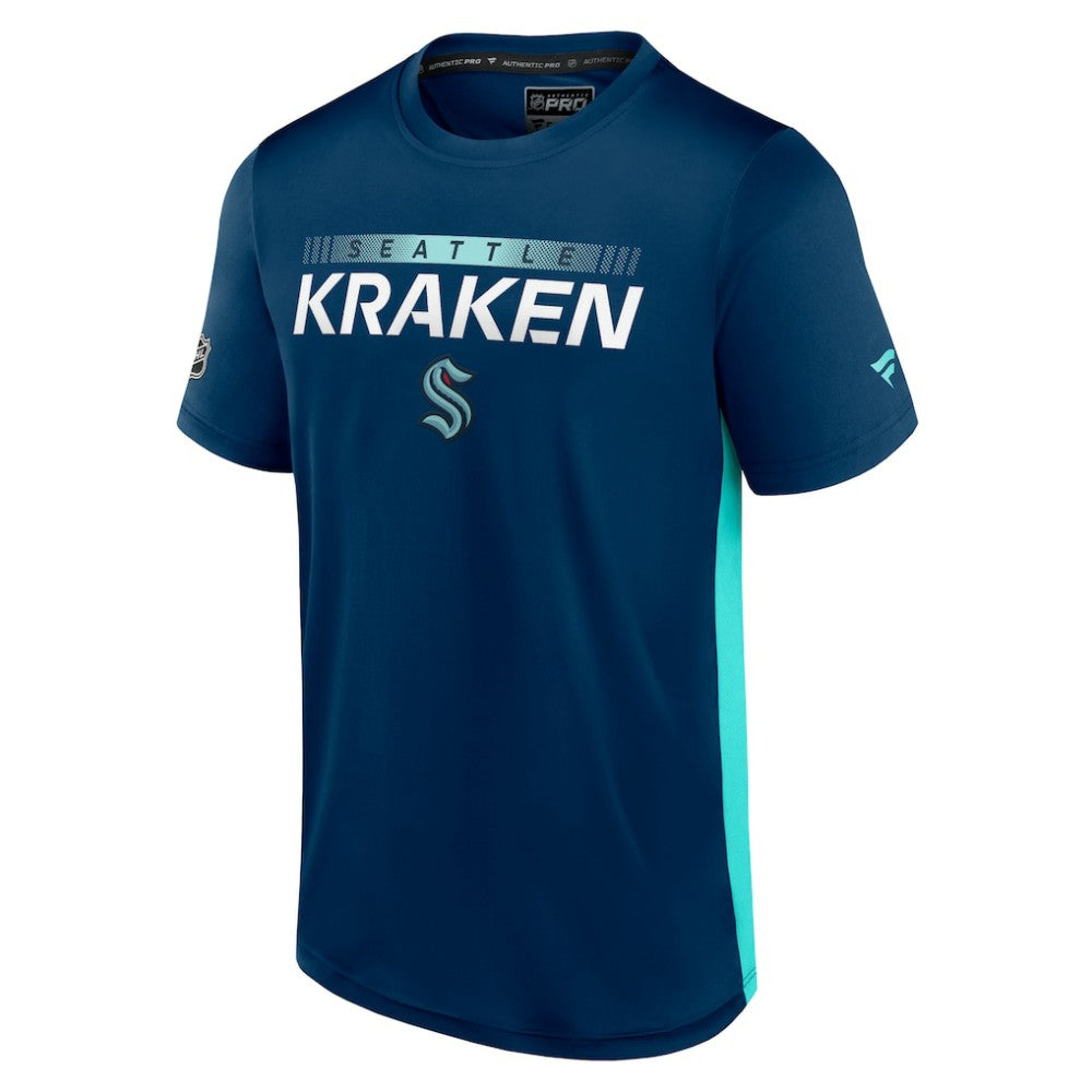 Seattle Kraken Fanatics Authentic Pro Rink Tech T-Shirt - Deep Sea Blue/Light Blue | US 4503837
