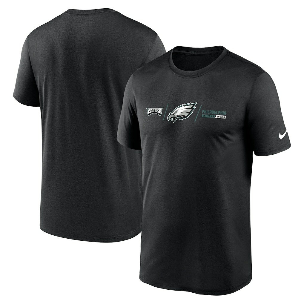 Philadelphia Eagles Horizontal Lockup Legend T-Shirt - Black T-shirts