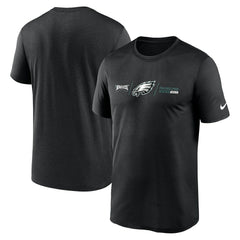 Philadelphia Eagles Horizontal Lockup Legend T-Shirt - Black T-shirts