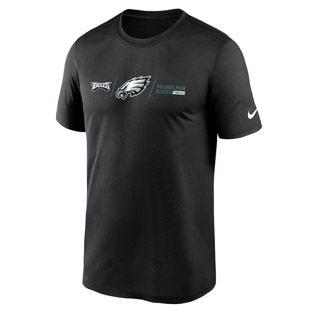 Philadelphia Eagles Horizontal Lockup Legend T-Shirt - Black T-shirts