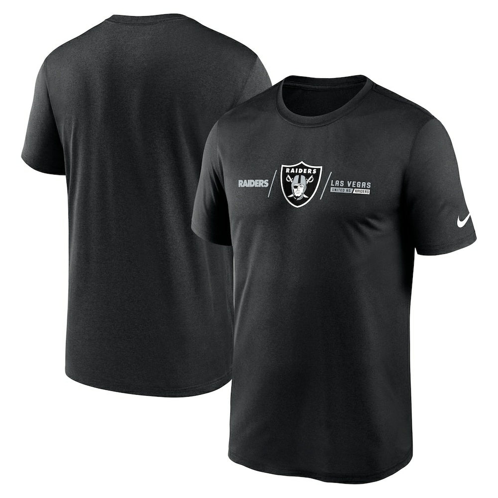 Las Vegas Raiders Horizontal Lockup Legend Performance T-Shirt - Black T-shirts