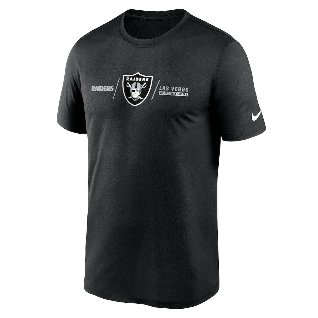Las Vegas Raiders Horizontal Lockup Legend Performance T-Shirt - Black T-shirts