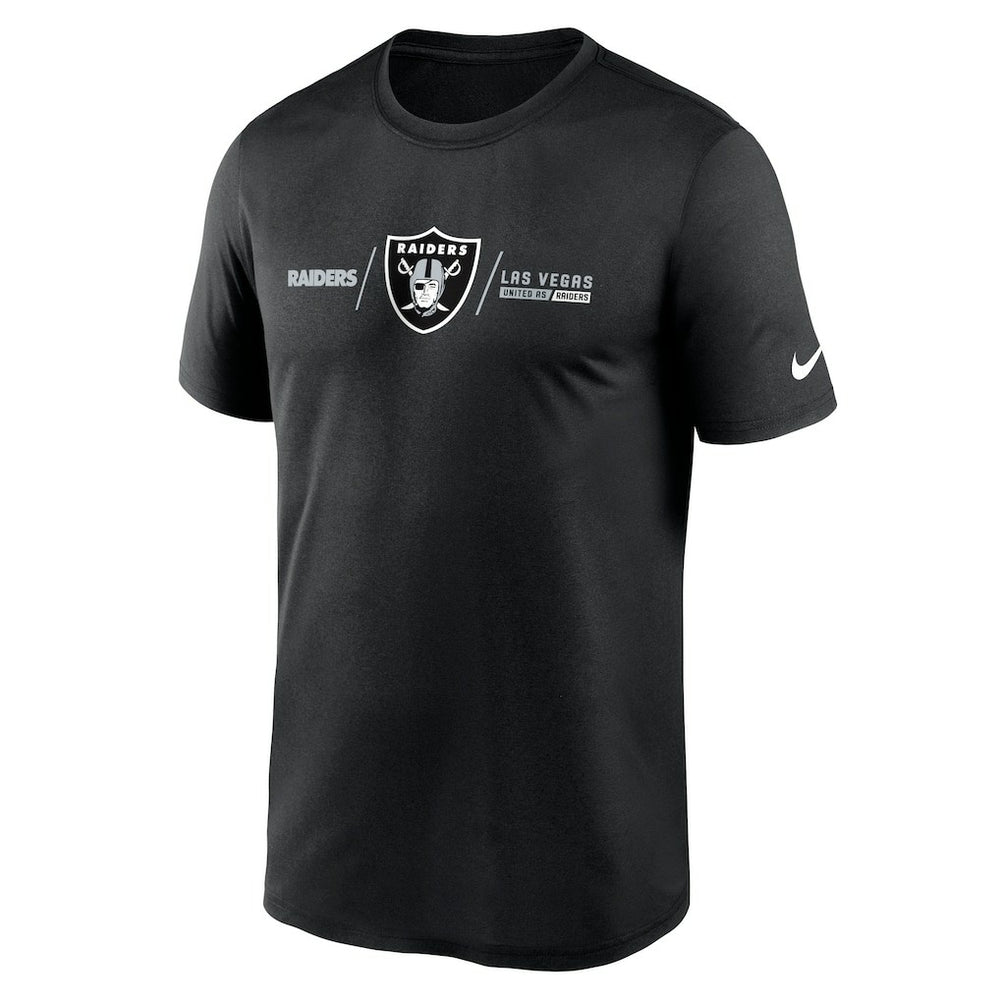 Las Vegas Raiders Horizontal Lockup Legend Performance T-Shirt - Black T-shirts