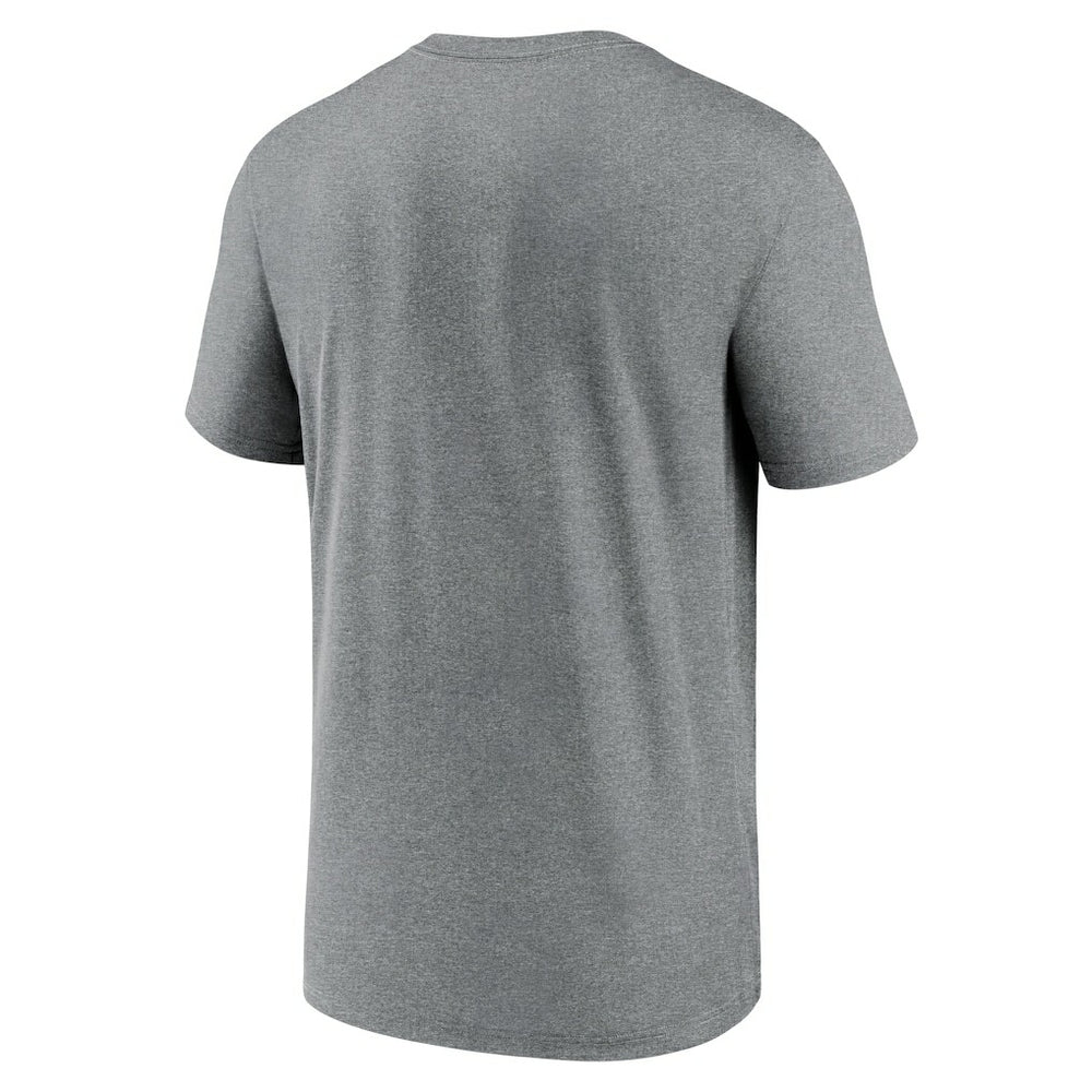 New Orleans Saints Horizontal Lockup Legend Performance T-Shirt - Heathered Charcoal T-shirts