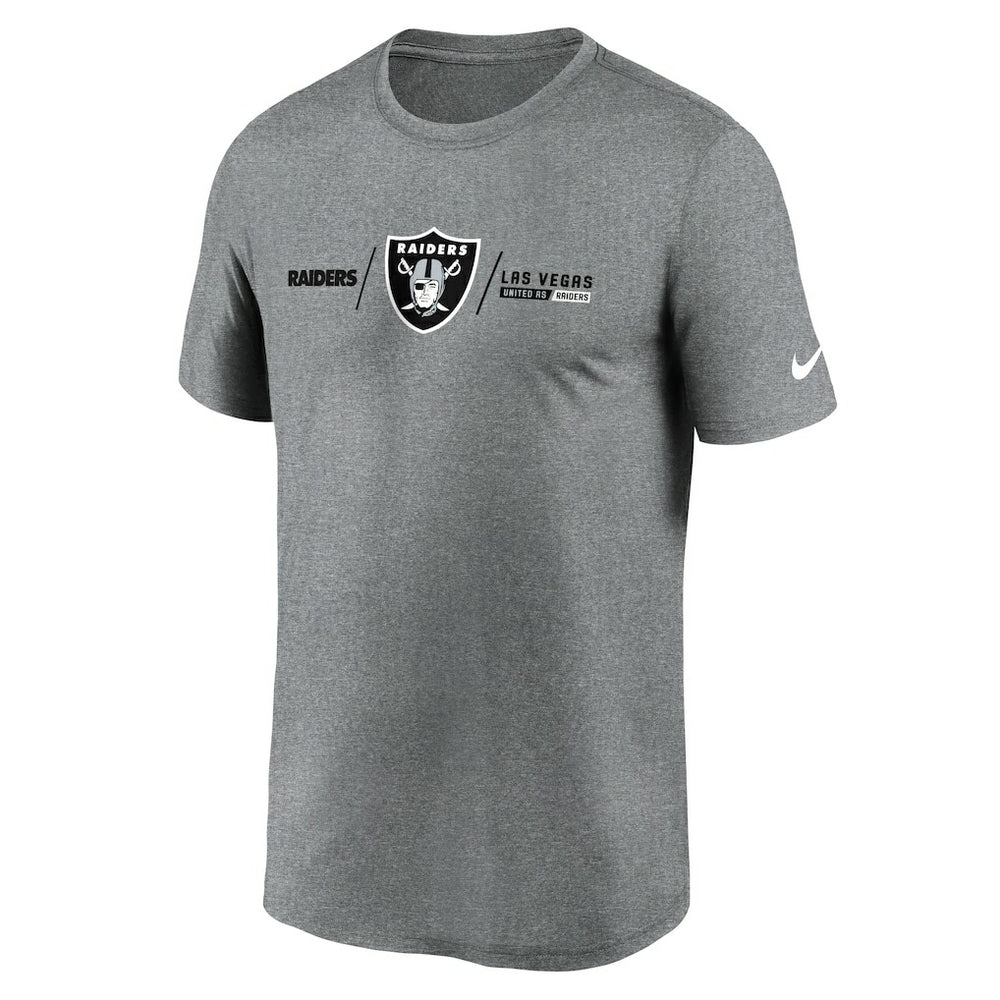 Las Vegas Raiders Horizontal Lockup Legend Performance T-Shirt - Heather Charcoal T-shirts