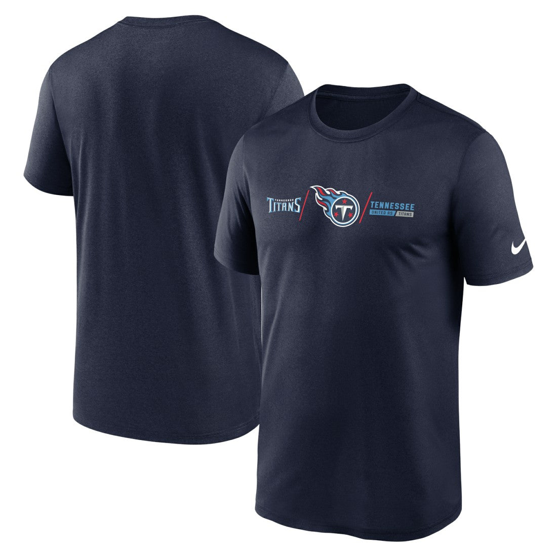 Tennessee Titans Horizontal Lockup Legend Performance T-Shirt - Navy T-shirts