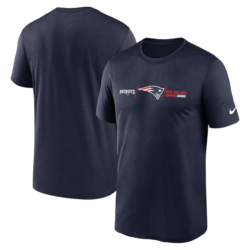 New England Patriots Horizontal Lockup Legend T-Shirt - Navy T-shirts